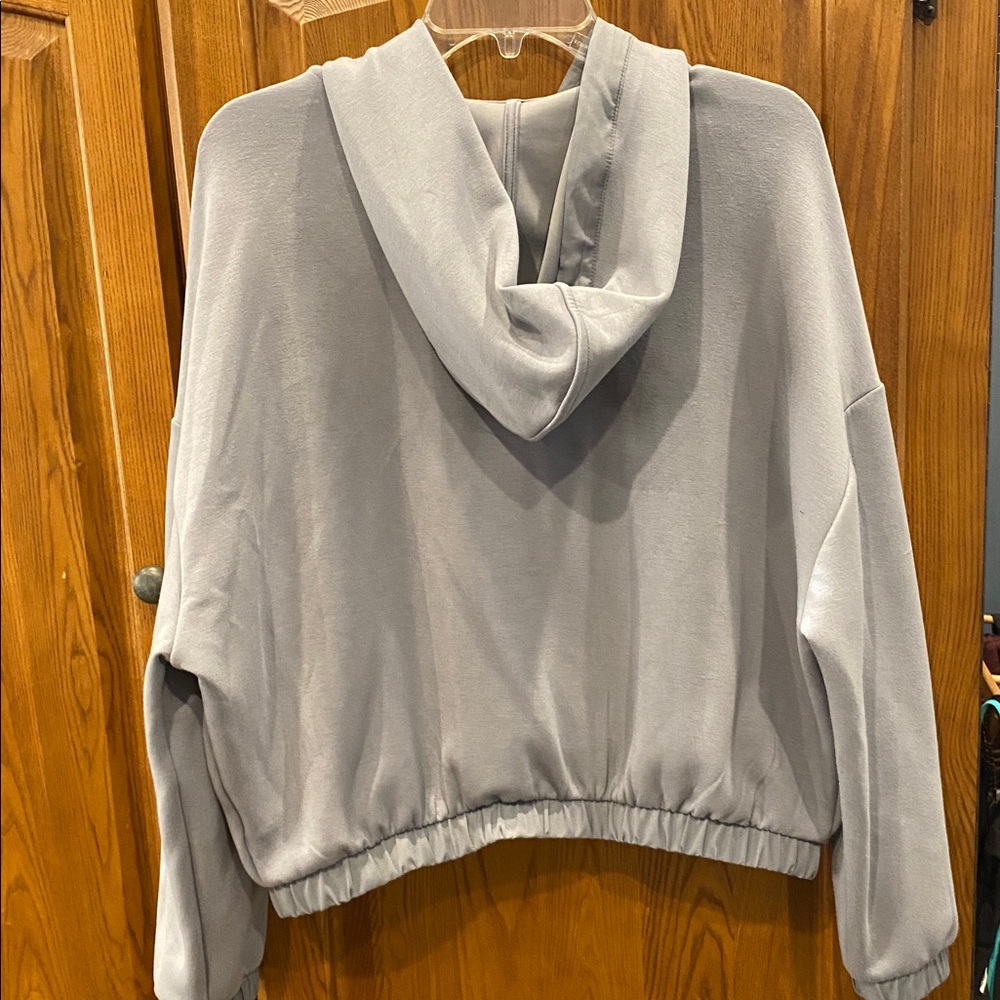 Rae Mode Light Gray Hooded Zip Sweatshirt size small - Picture 5 of 5